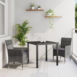 vidaXL 3-delni set vrtne jedilnice Sivi Poli ratan | Shoptok.si