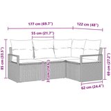  Set sofe 4 pcs Svijetlo siva poliratan | Eponuda.com