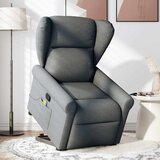 Maison Chic masažni naslanjač - Relax naslanjač s funkcijo vstajanja temno sivo blago, (22134876) | Shoptok.si