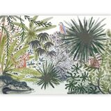  Foto tapeta - Flora of Madagascar - Tropical Landscape With Watercolour Animals 100x70 Vodootporna | shoptok.hr