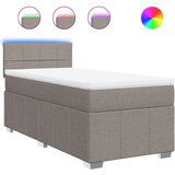 vidaXL Box spring postelja z vzmetnico taupe 100x200 cm blago, (21304426) | Shoptok.si