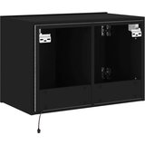 vidaXL Stenska TV omarica z LED lučkami črna 60x35x41 cm | Shoptok.si