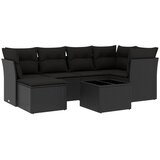  7-dijelni set vrtnih sofa od poliratana s jastucima crni Crna 234 x 124 x 69 cm | Shoptok.si