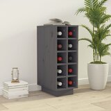 vidaXL Vinska omarica siva 23x34x61 cm trdna borovina | Shoptok.si