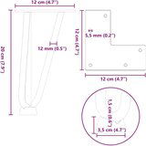 vidaXL Ukosnice noge za stol 4 kom crne 20 cm čvrstog čelik | shoptok.hr