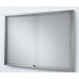 eurokraft pro Vitrina, aluminijast okvir, drsna vrata, 18 x DIN A4, težko vnetljiva, ŠxVxG 1330 x 970 x 50 mm | Shoptok.si