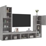 vidaXL 4-dijelni zidni TV elementi s LED svjetlima boja sivog hrasta | shoptok.hr