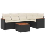  The Living Store Vrtna sedežna garnitura 6-delna z blazinami črna poli ratan - Vrtna Sedežna Garniture, (21443202) | Shoptok.si