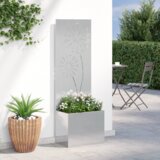 vidaXL Vrtni Sadič s Dekorativnom Pločom Srebrna 50 x 140 cm | shoptok.hr