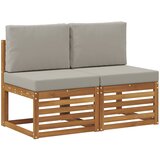  2 Komad Srednja sofa za van Čvrsto drvo akacije Prirodna | shoptok.hr