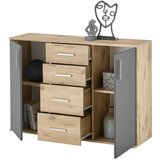 CARRYHOME komoda, siva, barve hrasta | Shoptok.si