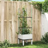 vidaXL Vrtna sadilica s rešetkom bijela 40 x 40 x 142 5 cm PP Cijene