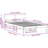  Krevetna konstrukcija s uzglavljem Voskirana smeđa 120x190 cm Masivna borovina | shoptok.hr
