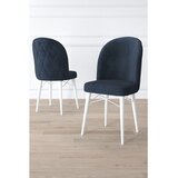Hanah home set trpezarijskih stolica Bika 2 kom, antracit tkanina Babyface, bele drvene noge | Eponuda.com