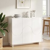  Komoda Bijela visokog sjaja 85,5 x 31 x 75 cm Konstruirano drvo Slike