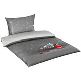 XMAS OBOJESTRANSKA POSTELJNINA Christmas Collection 140/200 cm saten siva | Shoptok.si