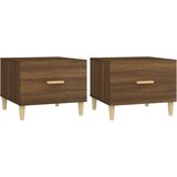 vidaXL Klubske mizice 2 kosa rjavi hrast 50x50x40 cm inženirski les, (21013884) | Shoptok.si