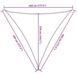  Jedro za zaštitu od sunca 160 g/m² Trokutasto pijesak 4,5x4,5x4,5 m HDPE | Shoptok.si