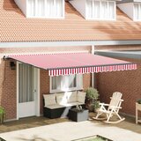  Skrovita tenda Crvena i bijela 400 × 350 cm Poliester i čelik | shoptok.hr