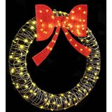 vidaXL Venec med 150 LED Toplo bela 120 cm Ratan | Shoptok.si