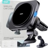 ESR HALOLOCK MAGNETNI QI2 AVTODRŽALO S POLNILOM ZA MAGSAFE 15W ČRNO, (22007686) | Shoptok.si