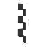  Zidne kutne police crne 20 x 20 x 127,5 cm konstruirano drvo | Eponuda.ba