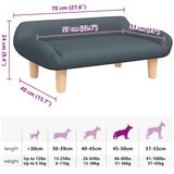  Krevet za pse tamnosivi 70x40x24 cm od tkanine | shoptok.hr