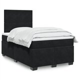 vidaXL Box spring postelja z vzmetnico črna 120x200 cm žamet Cene