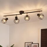 Nettlife ZMH 4-lučna LED stropna svetilka (črna) - kovinska stropna svetilka E14, nastavljiva 350° (žarnica ni priložena), (5000491460) Cene