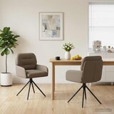  Okretne blagovaonske stolice 2 pcs Umjetna koža Boja cappuccina | shoptok.hr