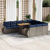 vidaXL 11-dijelni set vrtnih sofa od poliratana s jastucima sivi | shoptok.hr