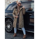 DStreet Kurtka damska przejściowa ELEGANTI długa z kapturem beżowa | shoptok.hr