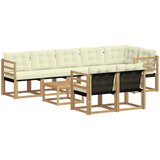 vidaXL Zunanja garnitura za sedenje z blazino 9 pcs Bela in krem, (5000281569) | Shoptok.si