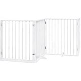  Vrata za pse s vratašcima 6 panela sklopiva 480 cm drvo topole Bijela 80 x 90 x 2 cm | Shoptok.si