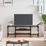 TV omarica rjavi hrast 121x35x45 cm inženirski les in železo, (20913074) | Shoptok.si