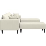  Baršunasta sofa s jastukom s jastukom 3 pcs Krem 208 cm Baršun | shoptok.hr