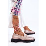 S. BARSKI Patent Leather Platform Loafers Beige Ronin | Shoptok.si