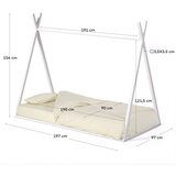Kave Home Bela otroška postelja iz masivne bukve v obliki hiške z letvenim dnom 90x190 cm Maralis – | Shoptok.si