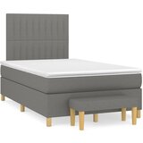 vidaXL Box spring postelja z vzmetnico temno siva 120x200 cm blago, (20724344) Cene