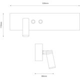  LED zidno spot svetlo RESORT LED/10W/230V + LED/3W crno levo | Eponuda.com