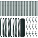 vidaXL Šesterokotna ograja Zelena 0.4x100 m Jeklo, Ograjni stebri 13 kosov Zelena Ø32 mm 80 cm Galvanizirano jeklo | Shoptok.si
