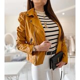 Gemre Yellow faux leather biker jacket Tricia | Shoptok.si