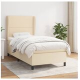  Box spring postelja z vzmetnico krem 90x190 cm blago | Shoptok.si