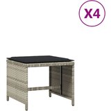 Furnova Vrtni stolčki z blazinami 4 kosi sv. sivi 40x40x35 cm PE ratan, (21954322) | Shoptok.si