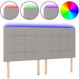 The Living Store led posteljno vzglavje svetlo sivo 160x5x118/128 cm blago - led vzglavje, (21418452) | Shoptok.si