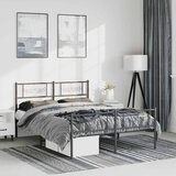  Metalni okvir kreveta uzglavlje i podnožje crni 150x200 cm | shoptok.hr