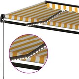 Tenda na ručno uvlačenje s LED svjetlom 350x250 cm žuto-bijela | shoptok.hr
