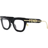 Fendigraphy Black Rectangular Eyeglasses - ONE SIZE (50)