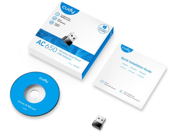 Cudy Wi-Fi adapter WU650 AC650 Dual Band 2.4+5GHz USB MINI 2dBi long range Soft AP (Alt.U9) Cene