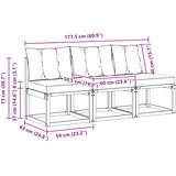 3 3 kom. Srednja sofa za van Masivno bagremovo drvo, Tekstilen | shoptok.hr